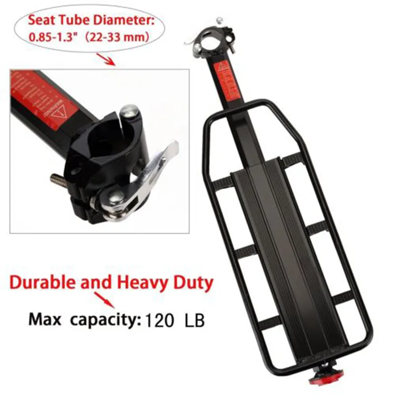 Bicycle Rack Adjustable Bike Rear Rack Carrier With Quick Release