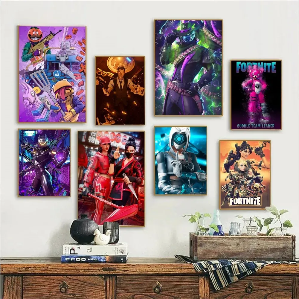 Fortnite Zombies Cloud Characters Original Art Print – Laminated Premium Poster