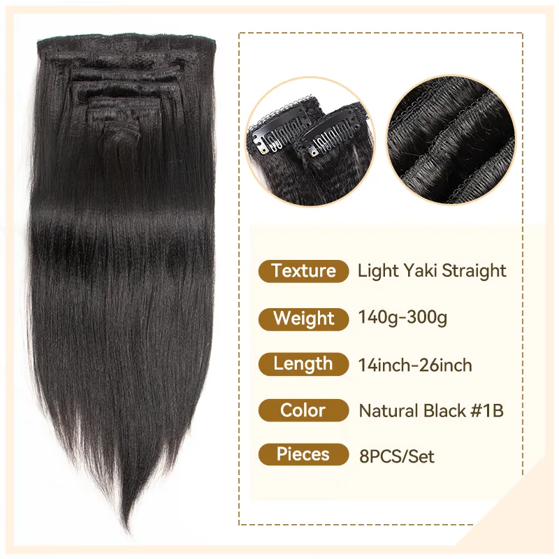 Brazilian Remy Yaki Straight Clip In Human Bone Straight Hair Extensions MRSHAIR Light Yakaki Clip Ins For Full Head Bone Straight Hair From Yichu01 48.51 DHgate.Com