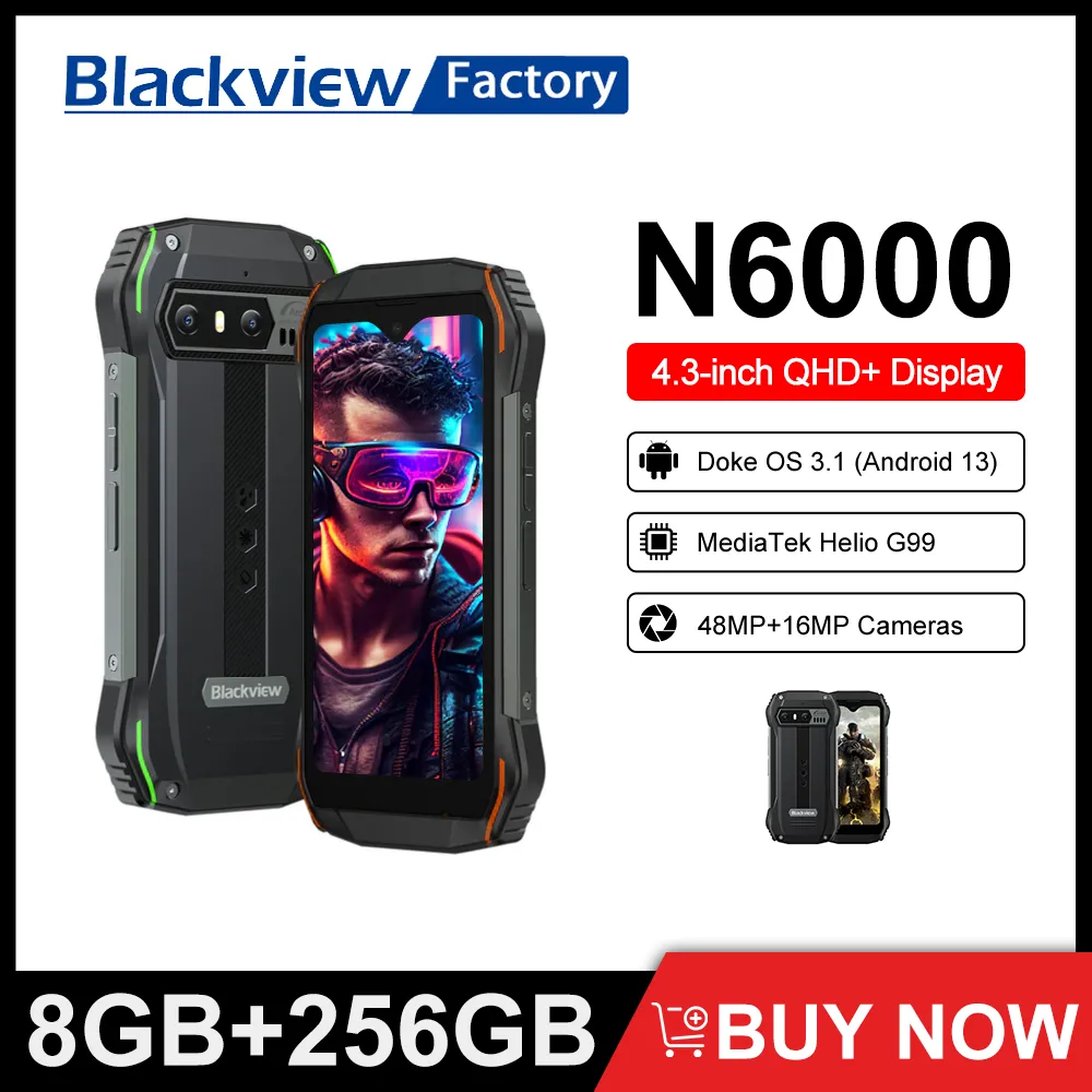 シムフリー Blackview N6000 16GB※ 256GB OS13 Blackview N6000 Android 13 Cell Phone 16GB RAM 256GB Storage 4.3
