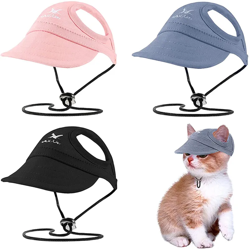 2024Cute Adjustable Dog Baseball Cap with Ear Holes Breathable
