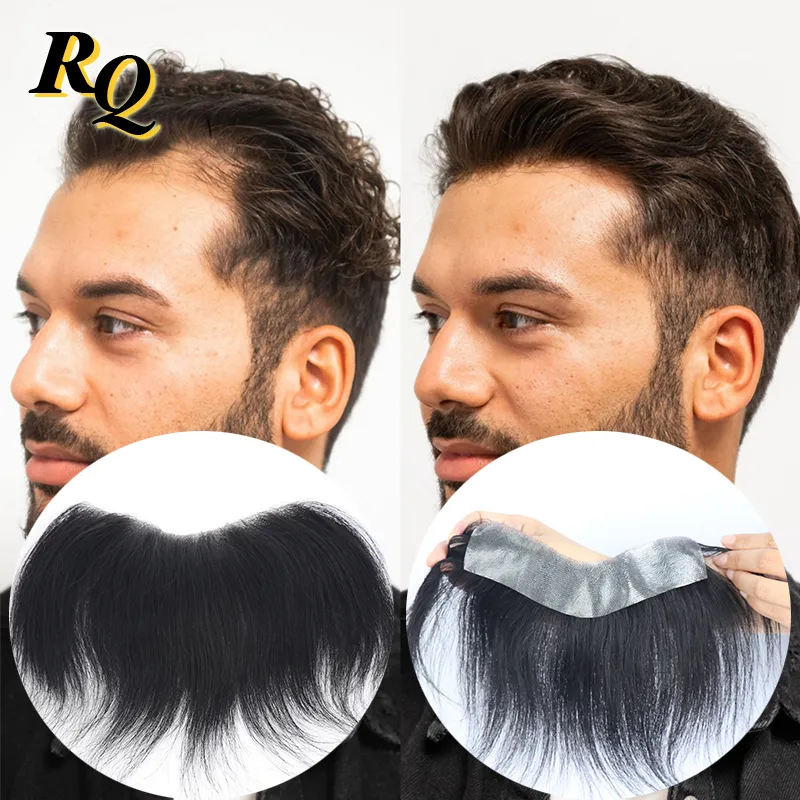 Men's Human Hair Toupee Replacement System - Poly Skin V-Loop Hairpiece, Multiple Colors 4 thumbnail image