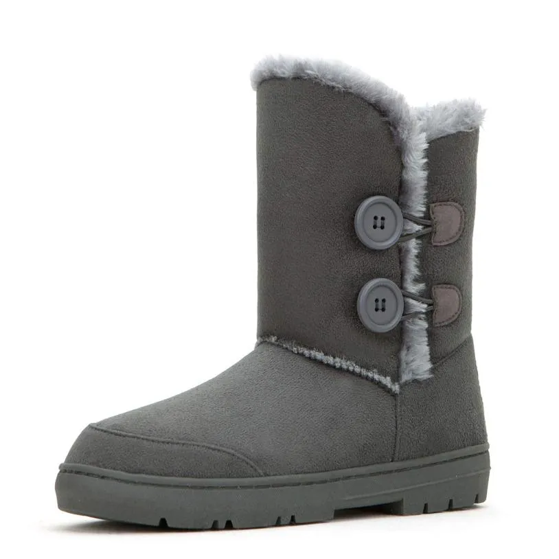 Winter Fur Lined Waterproof Snow Boots Twin Button Fly Casual Shoes for Women Drop Delivery
