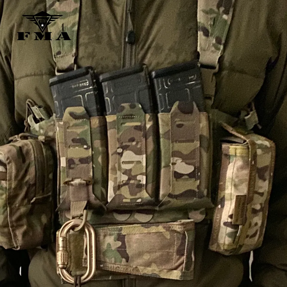 Tactical FMA Multicam Triple Stackable TENSpeed M4 Mag Pouch