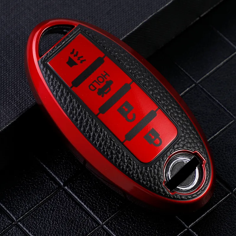 4-Button Silicone Key Fob Cover for Nissan Leaf Micra Qashqai X