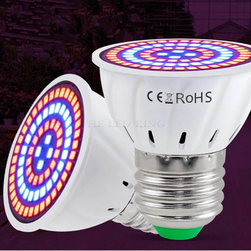 E27 Full Spectrum 220V LED Plant Grow Light Bulb with 48 to 80 LEDs for ...