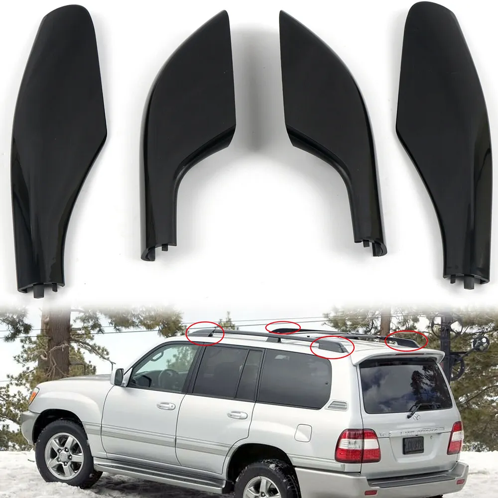 thumbnail image 2 of 4-Pack Roof Rack Rail End Protector Covers For Toyota Land Cruiser LC100 FJ100 1998-2007 (ABS) 2 of 6