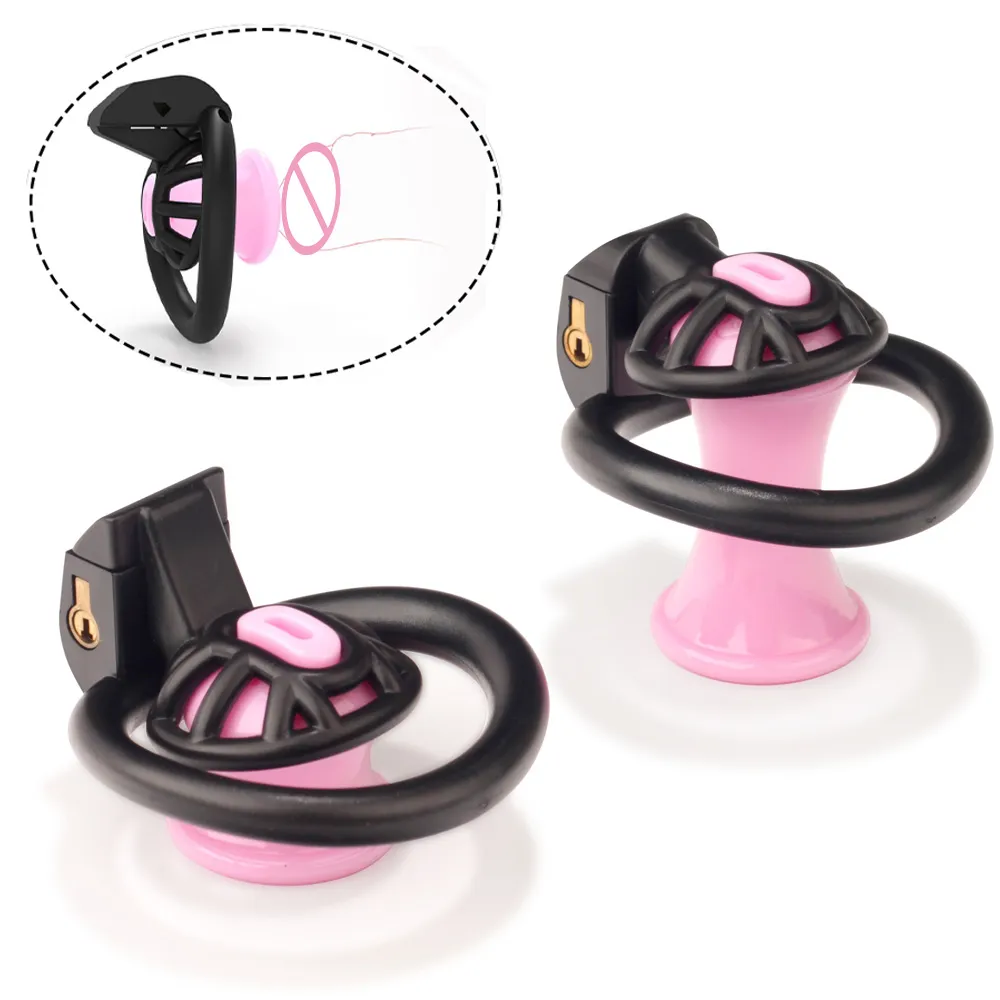 Inverted penise cage with 4 Rings and Penis Rings - BDSM Sissy Cock Cage  for Adults - NegativePositive - Gay Sex Toy