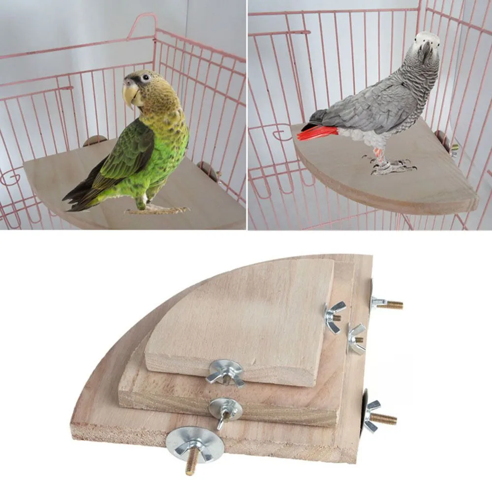 2025 New Parrot Wood Platform Stand Rack Hamster Branch Perches For ...