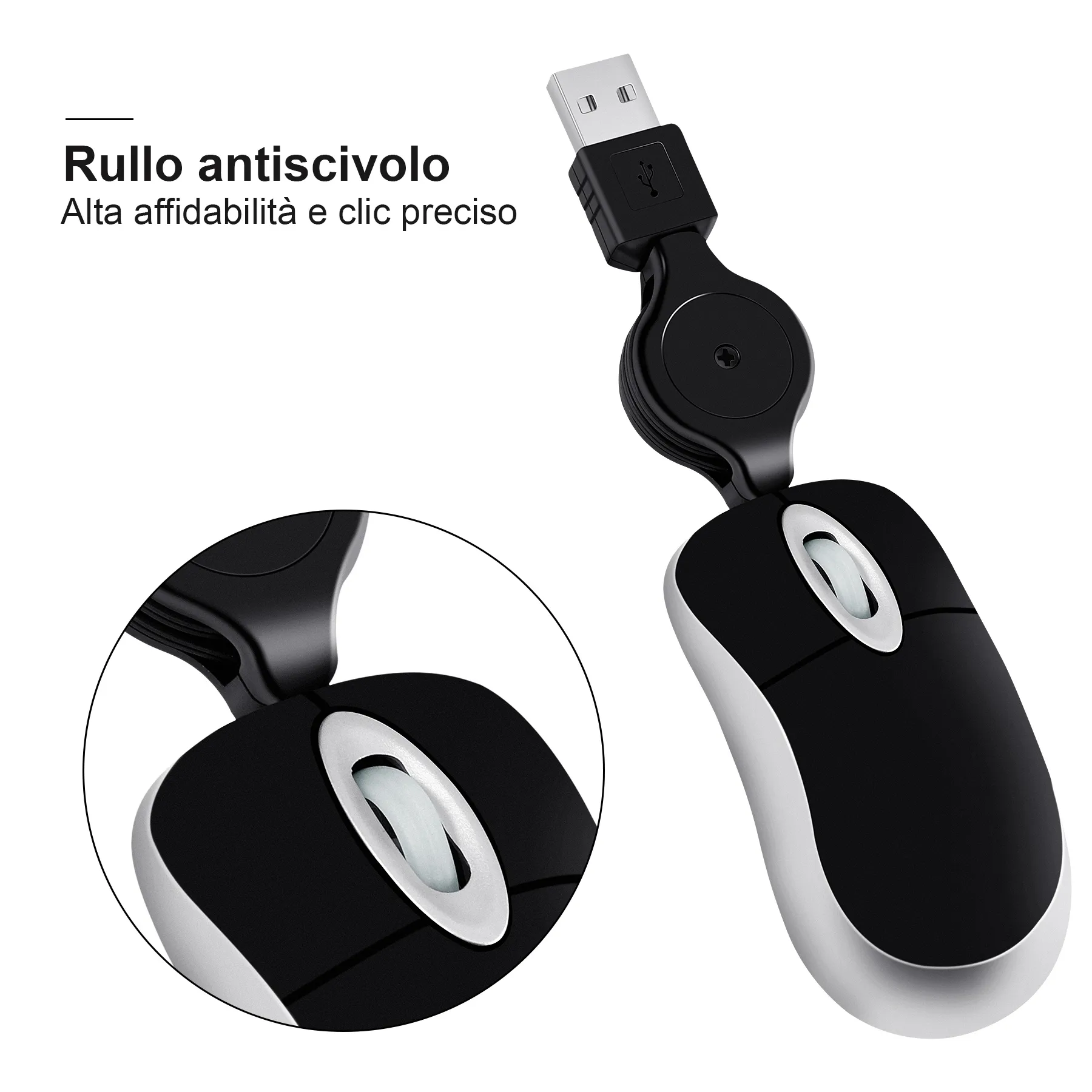 Retractable Mini Wired Mouse Ultra-lightweight Design USB Gaming Mice Computer peripheral accessories For PC Laptop