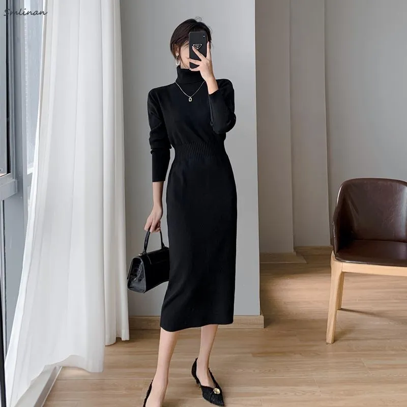 knit little black dress Black 3/4 Sleeve Textured Knit Dress
