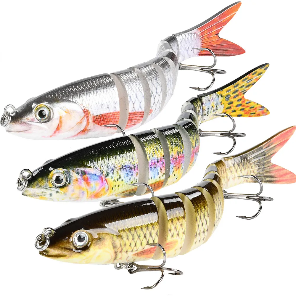 1-Piece Multi-Jointed Fishing Swimbait - Sinking Wobbler Hard Bait For Bass & More
