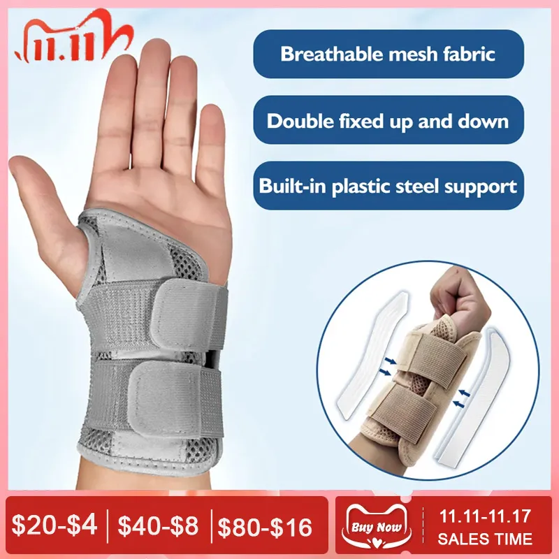 Adjustable Wrist Brace For Carpal Tunnel & Pain Relief - Removable Splint Support