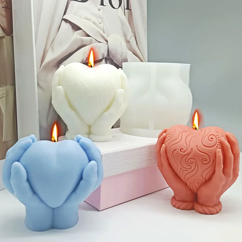 LVDGE Three Size Frosted Grid Woven Heart-Shaped Silicone Molds Set For...