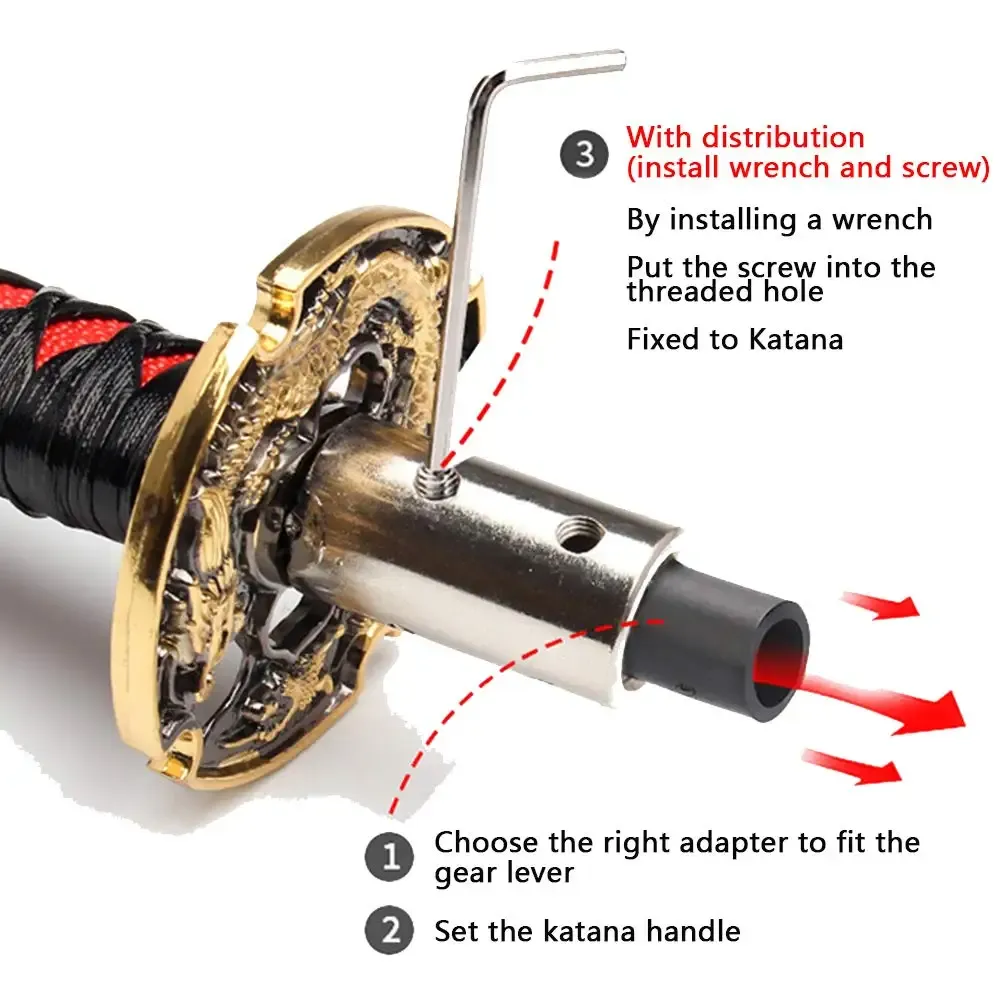 Universal Katana Samurai Shift Knob with Adapters for Cars