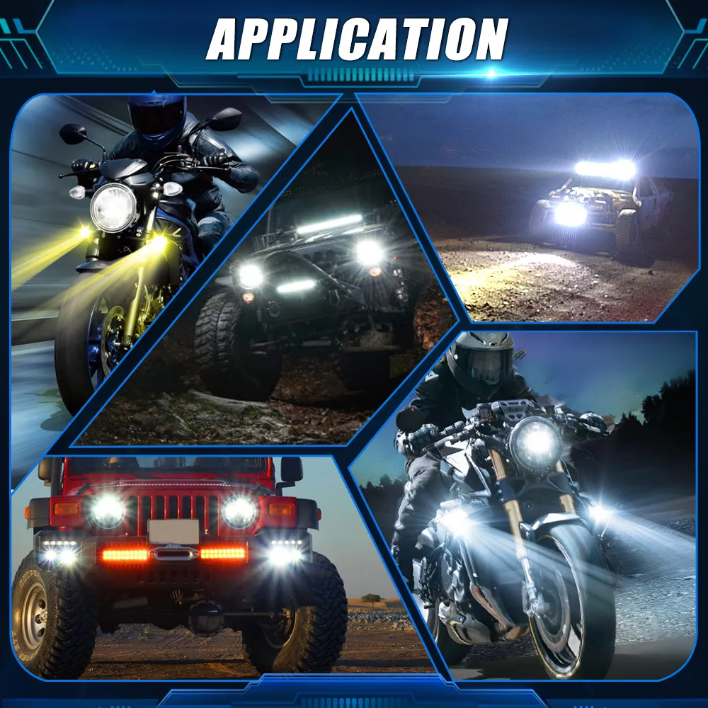 CO LIGHT 3inch Motorcycle Fog Lights 6000K 3500K LED Off Road Driving Light 20000LM Auxiliary Spot Work Lights for Truck Car ATV