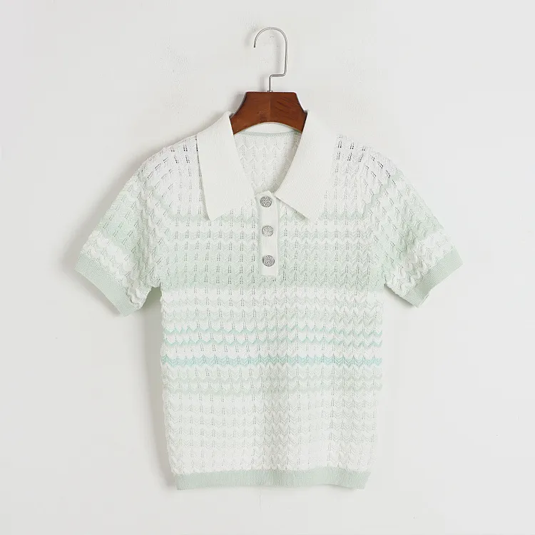 Short Sleeve Lapel Neck Sweater Dress Pullover for Women in Pink Green Blue  from Dhgate Womens Sweaters - price 78.4