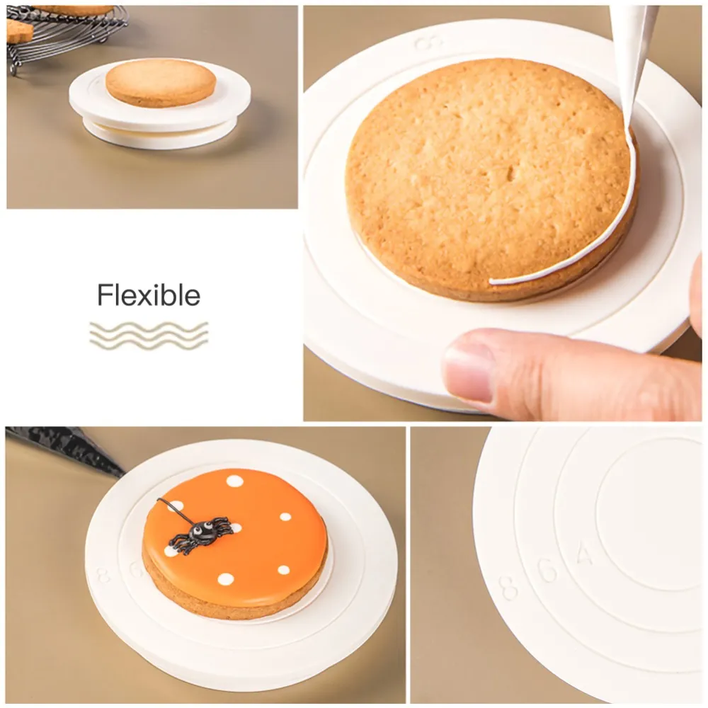 DIY Cake Rotary Table 10-Inch Plastic Fondant Cake Turntable Revolving ...