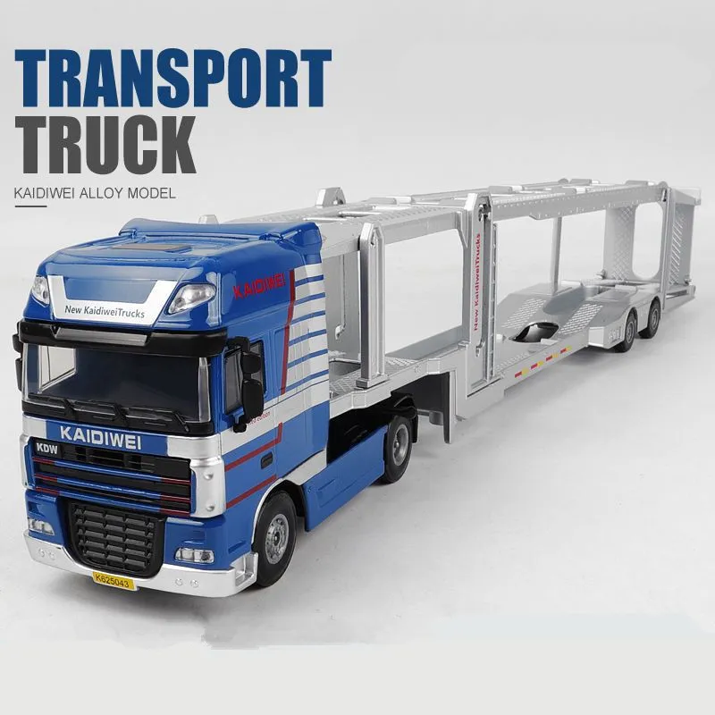 ミニカー WSI MODELS 1/50 FLAT BED TRAILER 1/50 Flatbed Truck Toy Orange Transport Trailer Diecast Toys