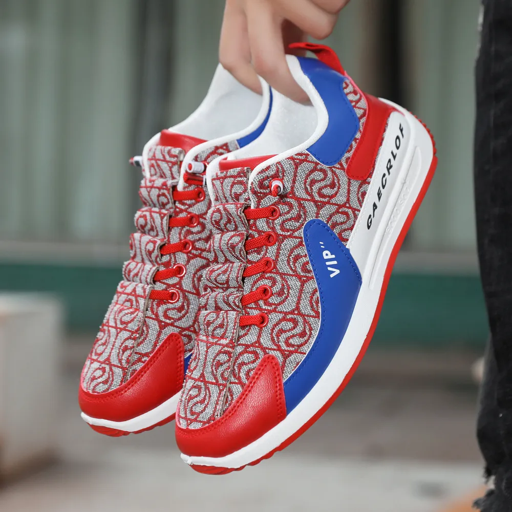 Men Sports New Breathable Fashion Versatile Trendy Runni Shoes Low Top Comfortable Athleisure Sneakers Red Free_voghion.com