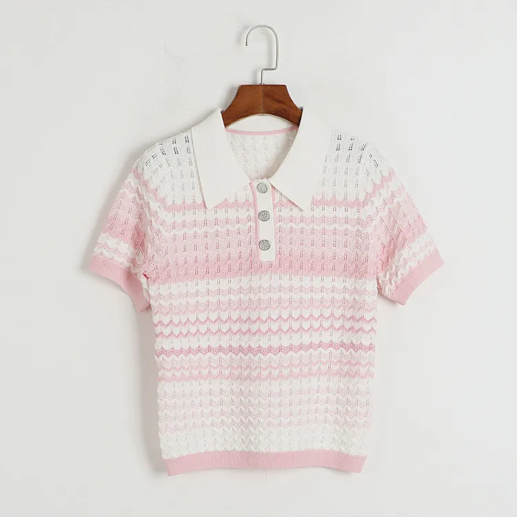 Short Sleeve Lapel Neck Sweater Dress Pullover for Women in Pink Green Blue  from Dhgate Womens Sweaters - price 78.4