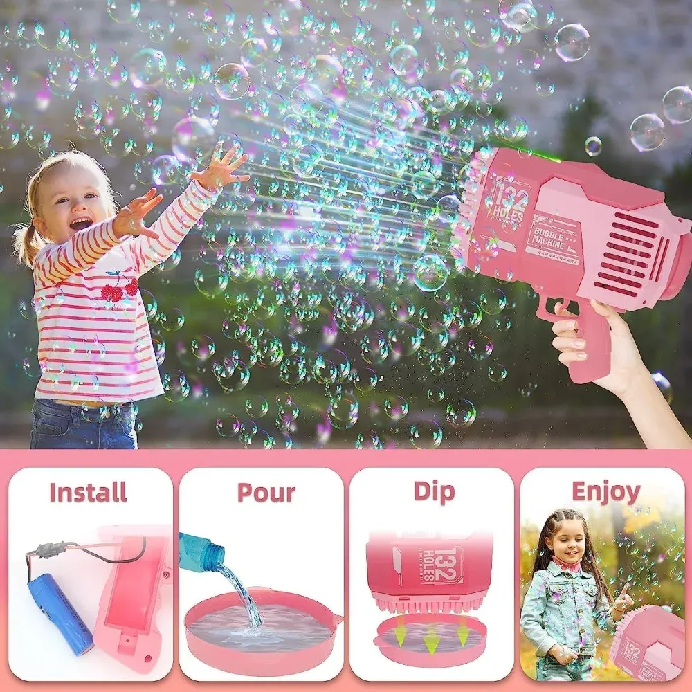 Automatic Bubble Machine Gun Continuous Bubble Maker Toy For