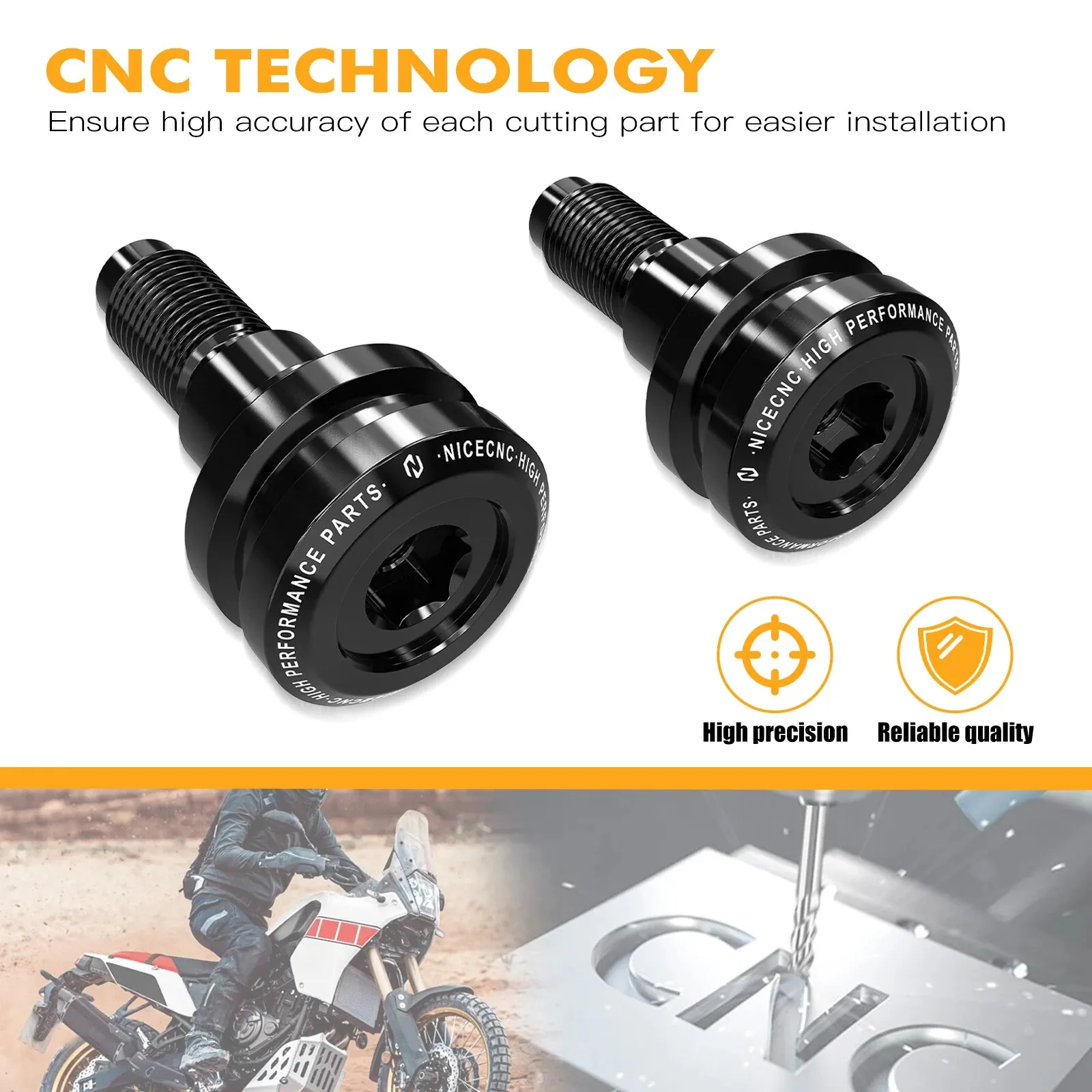 NICECNC Footpeg Lowering Brackets For Yamaha Tenere 700 XTZ700 (2019-2024) – Stainless Steel Pair