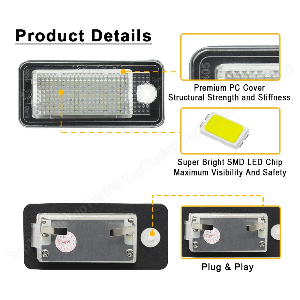 For Audi A3 8P A4 S4 B6 B7 A6 4F A8 8E 4H Q7 Led