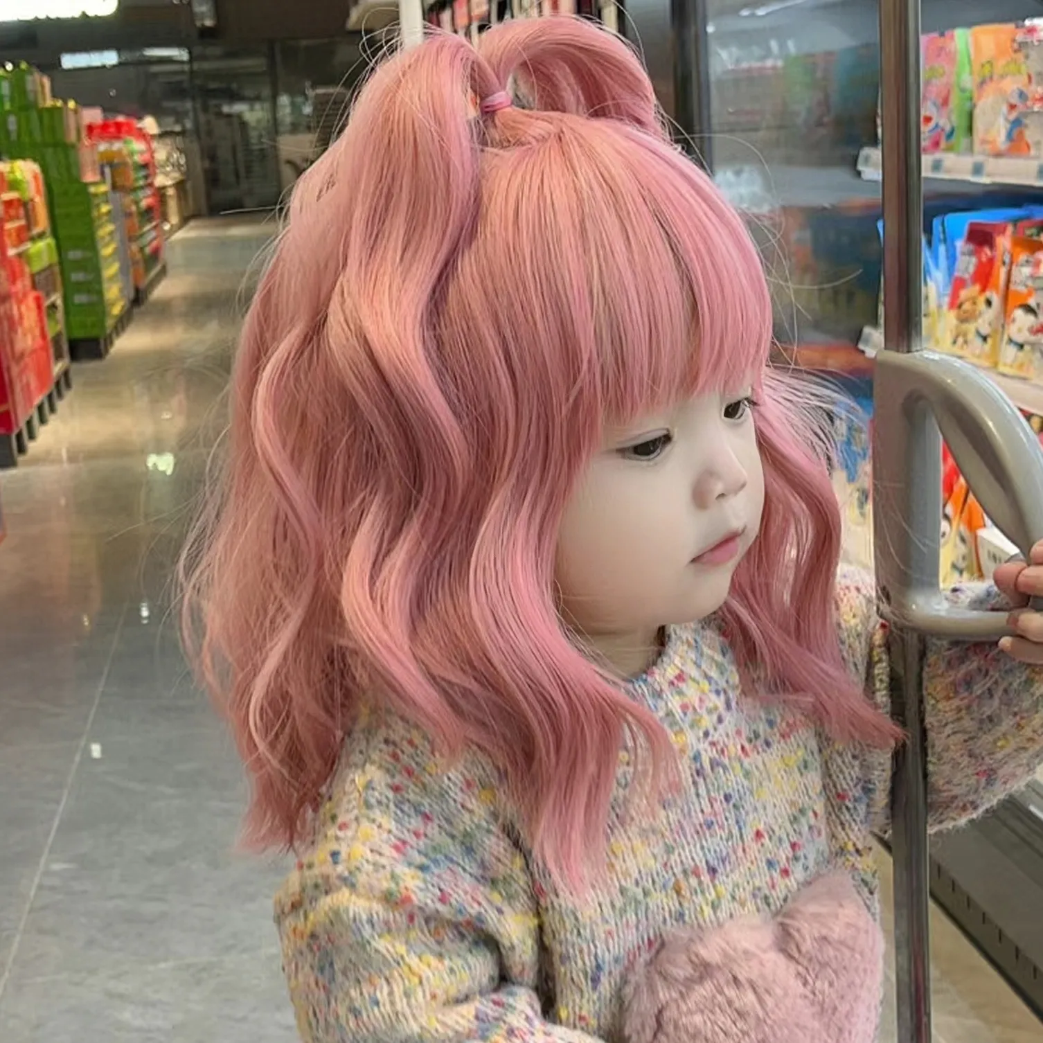 Save Big on Bulk Baby Girl Wigs Wig Barbie Doll With Wigs: Pink Curly  Medium Length Hairpiece For Baby Dolls Bubble Face Hairstyle Head Cover For  Kids