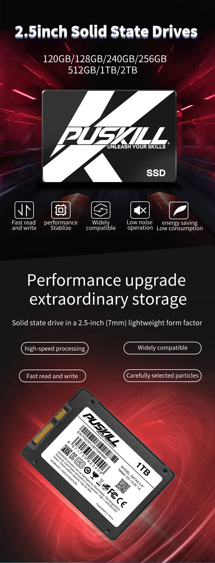 PUSKILL 512GB SSD 2個セット 2.5 SATA PUSKILL SSD Hard Disk 2.5inch 120GB 128GB 240GB 256GB 512GB
