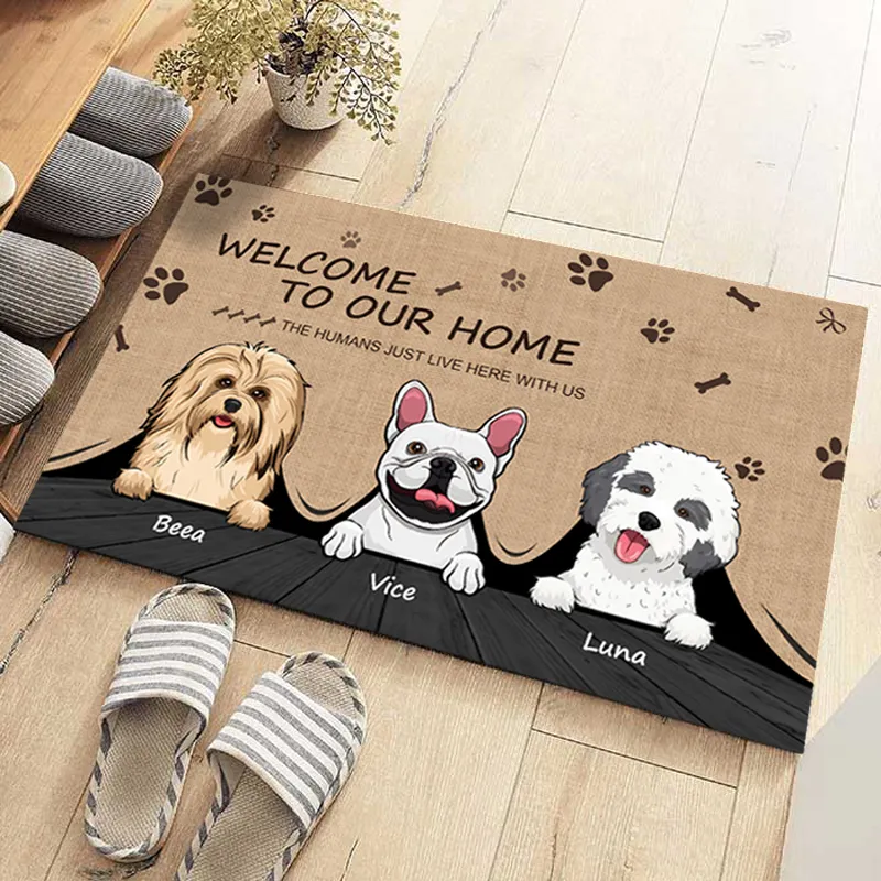 Personalized Pet Welcome Mat: Custom Doormat For Dogs Cats From