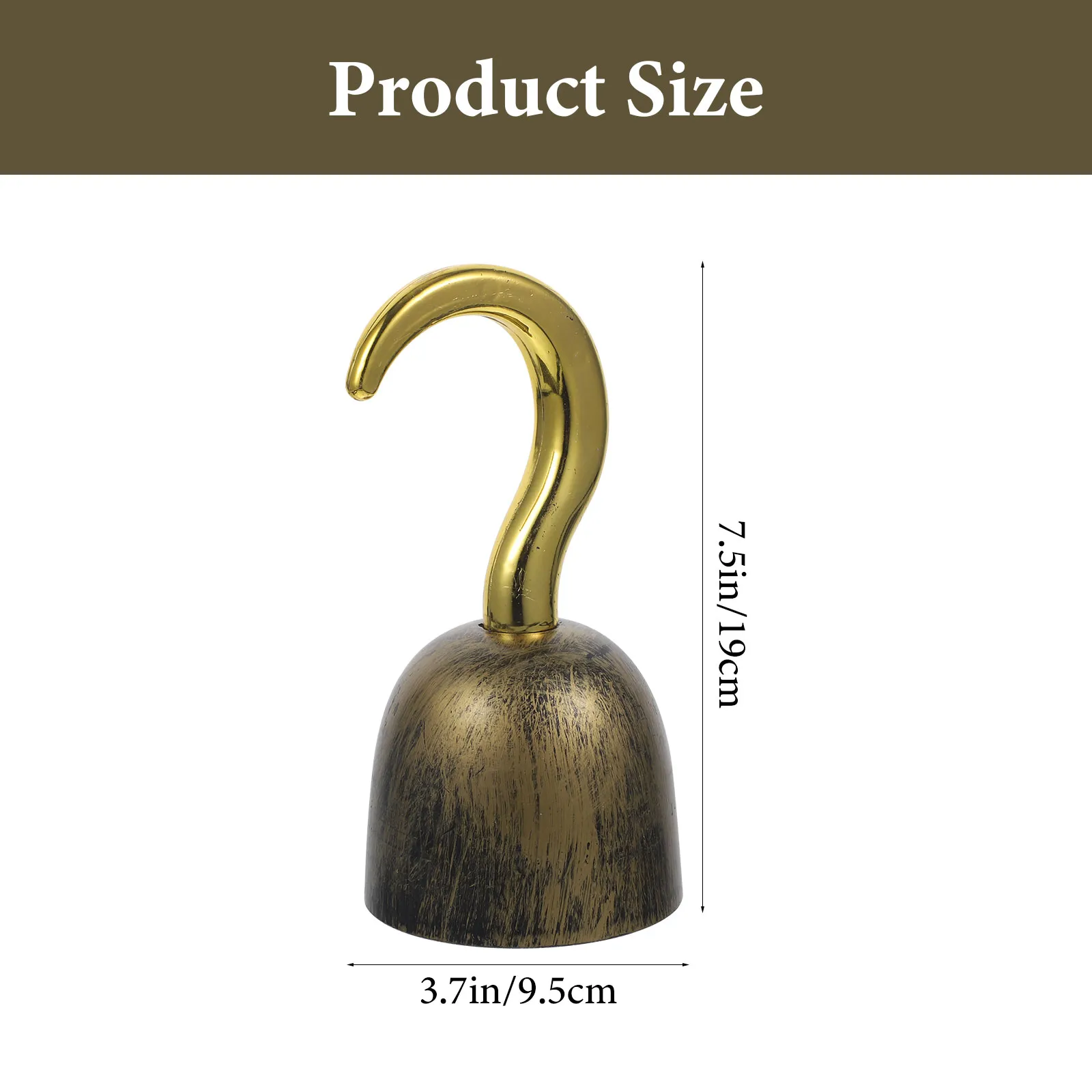 Pirate Hook Costume Prop - Metallic Finish With Skull Detail, One Size Fits Most - View #7