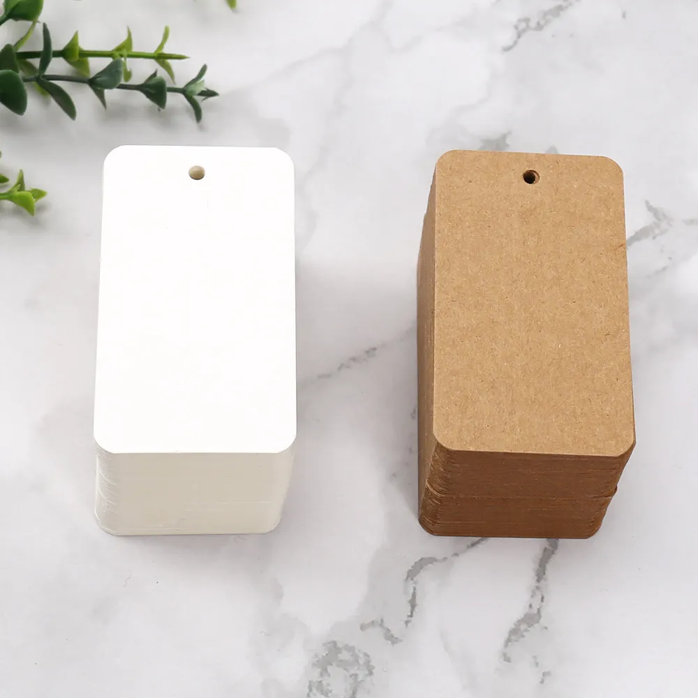 100 Blank Rectangle Kraft Container Tag For Kids' Birthday, Wedding ...
