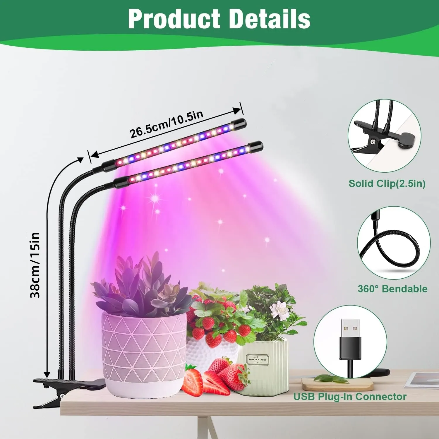 Barrina 40W LED Grow Light Panels 4-Pack - Full Spectrum With Timer & Dimmable Settings