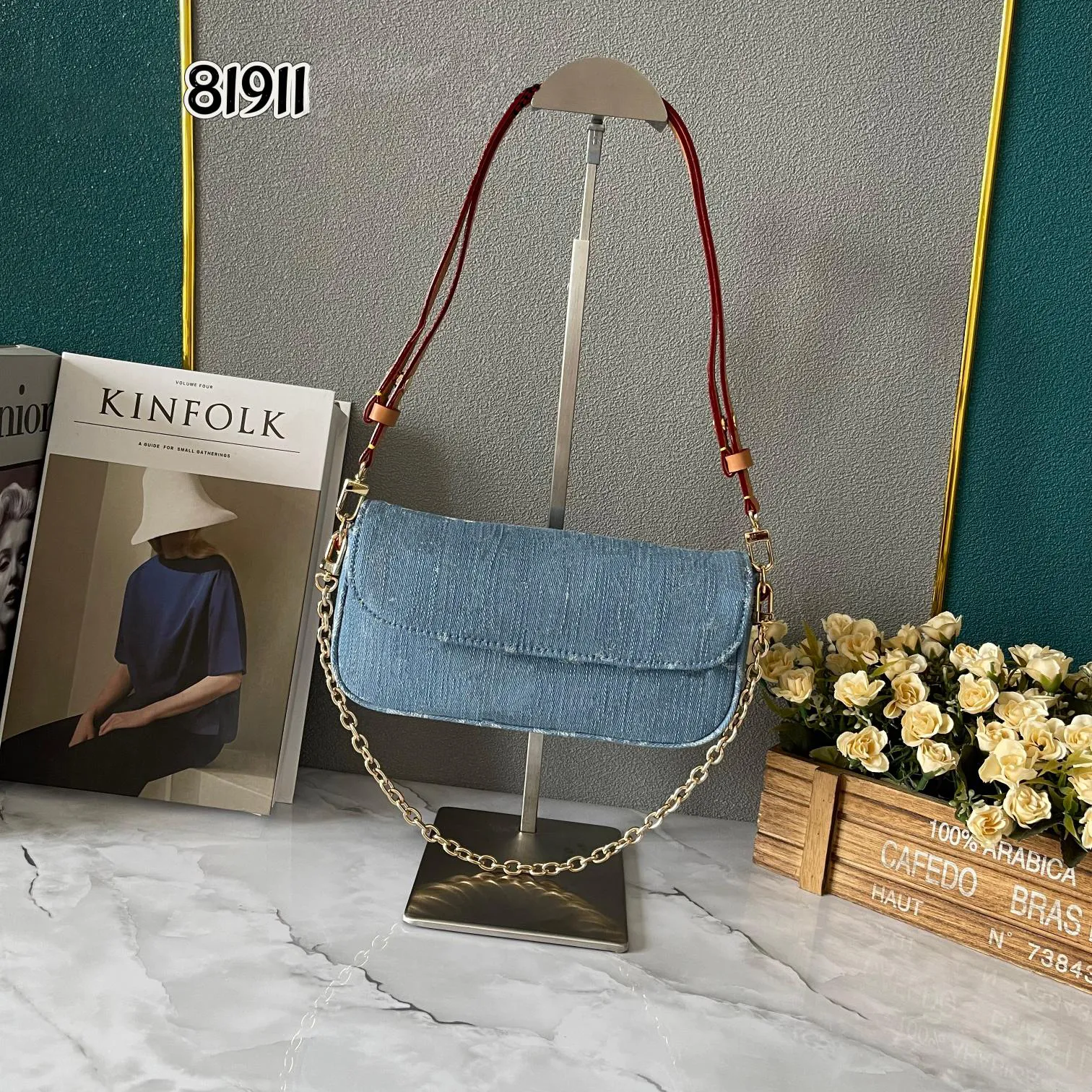 LV Denim Flap w chain thumbnail