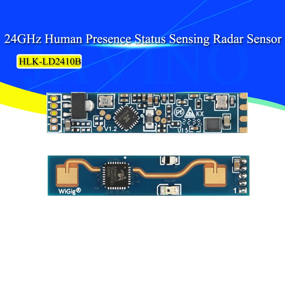 HLK-LD2410B 24 GHz FMCW Radar Sensor – Slimme Aanwezigheidsdetectie, Hartslagsensor, 5 M Bereik, ±60° Hoek, Bluetooth Instelbaar, Voor Menselijke Detectie En Automatisering