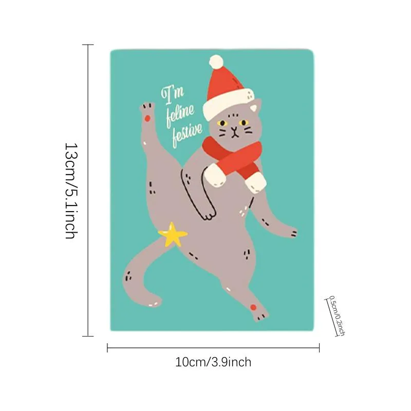 Cute Cats Christmas Card Set For Cat Lovers, Assorted Funny Cat ...