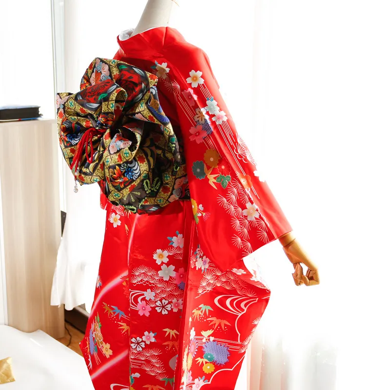 Japanese Traditional chiffon kimono with Oversized Bow and Styling Knot for Women Japanese Traditional chiffon kimono with Oversized Bow and Styling Knot for Women