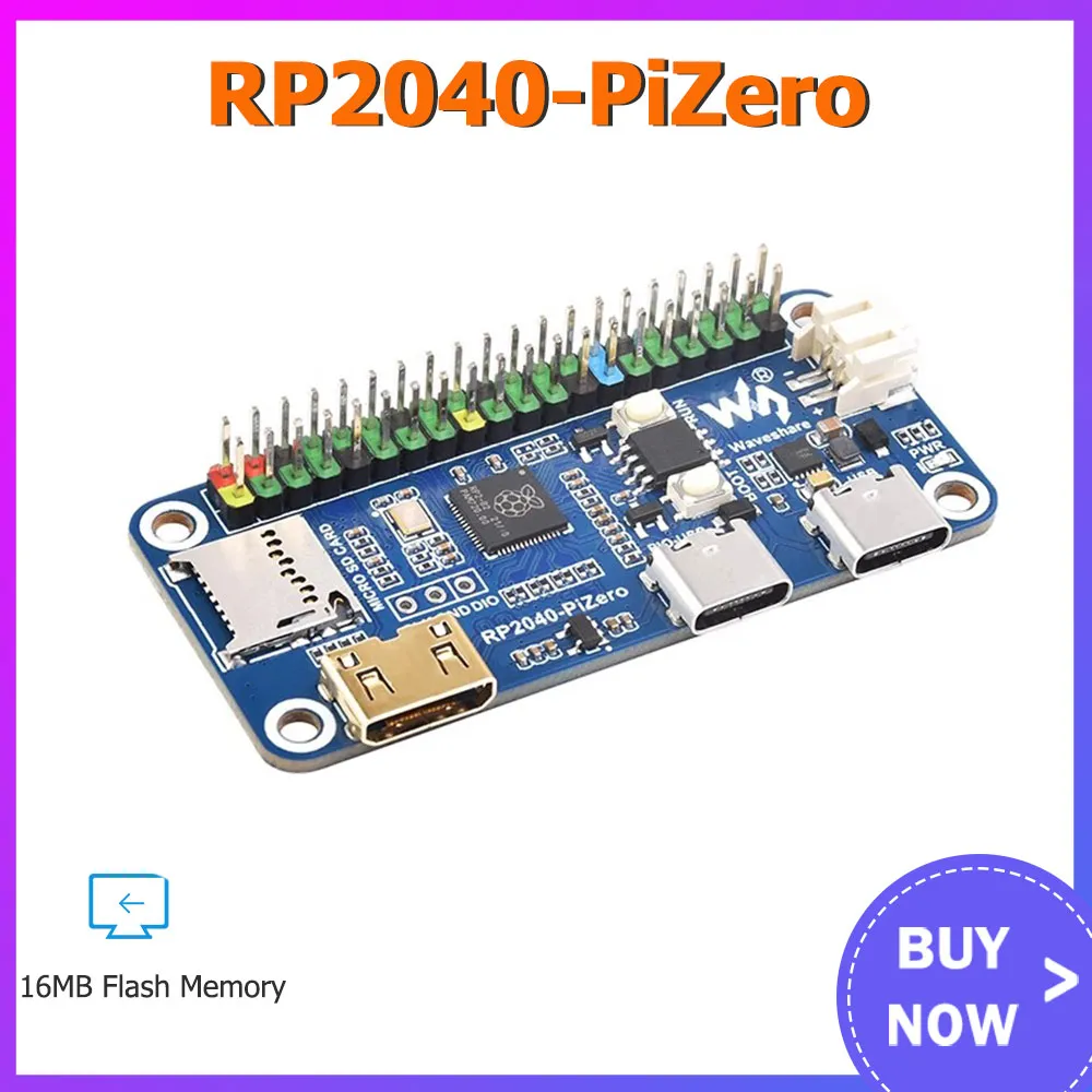 RP2040-PiZero Microcontroller Board - Raspberry Pi Compatible With DVI & USB Ports