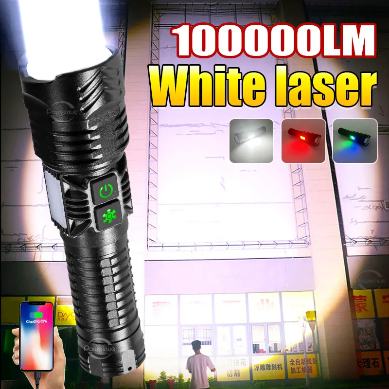 Super Bright 99000 Lumen LED Flashlight - 30W Rechargeable Tactical Torch For Camping, Hiking & Emergency Use