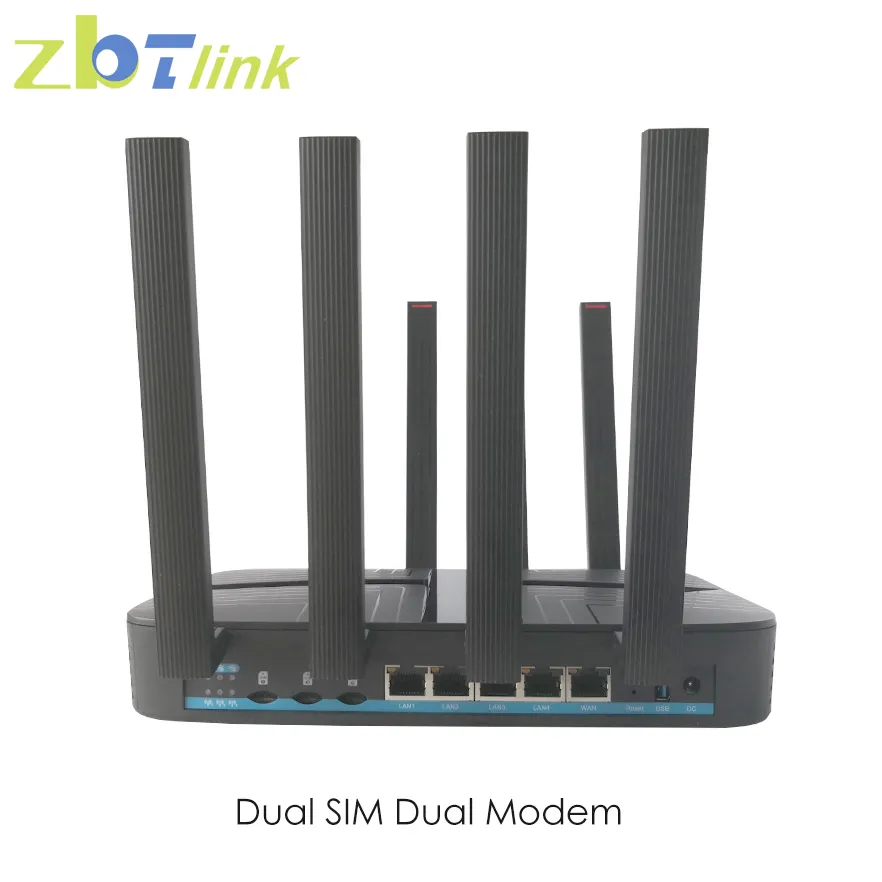 Zbtlink 4G Router Dual SIM Card 1200Mbps WIFI Two Modem Openwrt Gigabit ...