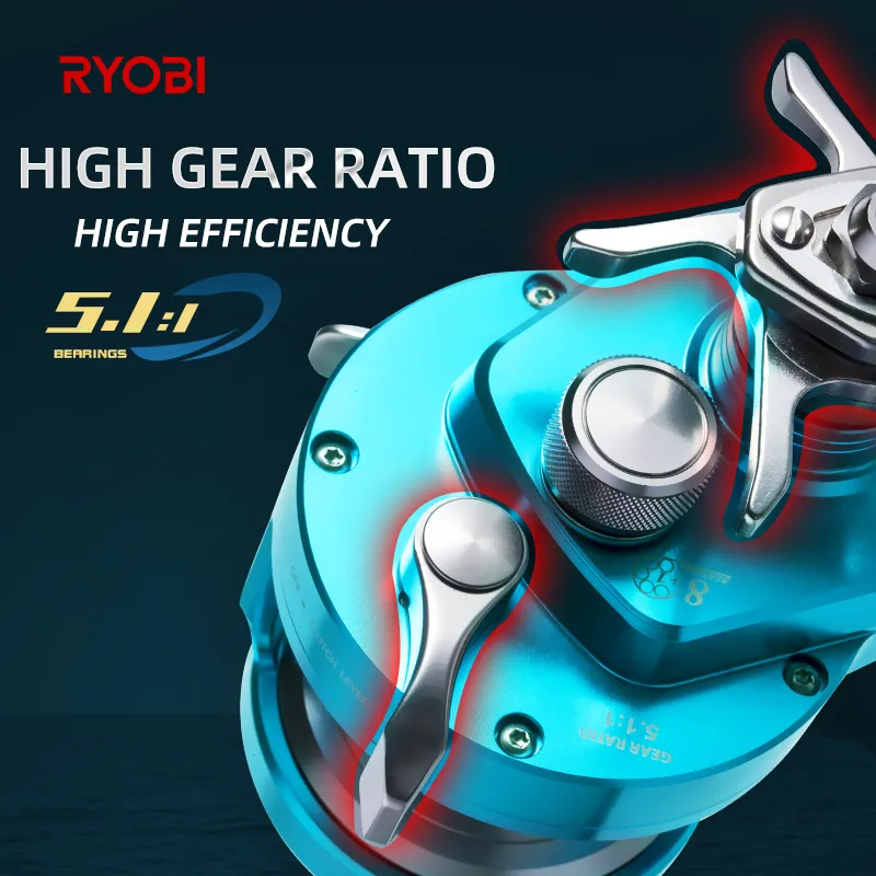 RYOBI RANMI JIGGER BT 50 reel in - Max Drag 16KG, Gear Ratio