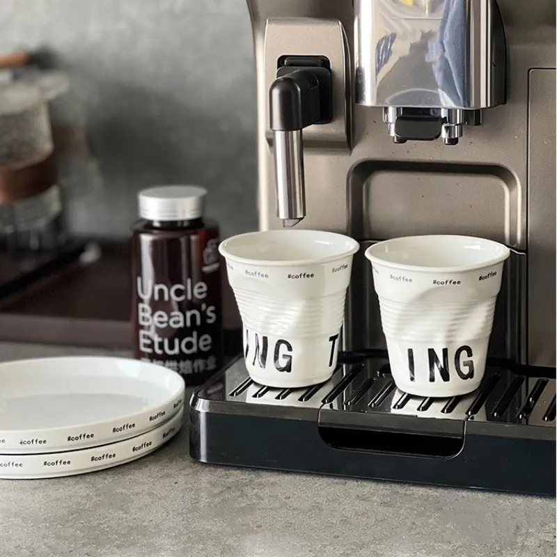 6/7oz White Ceramic Coffee Mug with Nordic Wrinkle Texture and English  Lettering from Dhgate Food Savers & Storage Containers - price 15.92