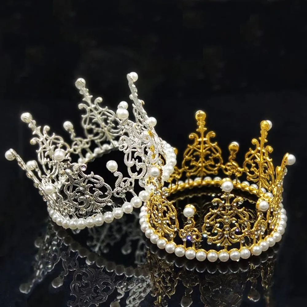 Crown Tiara Cake Topper - Gold & Silver Alloy Princess Headpiece For Birthday, Wedding, Baby Shower - View #6