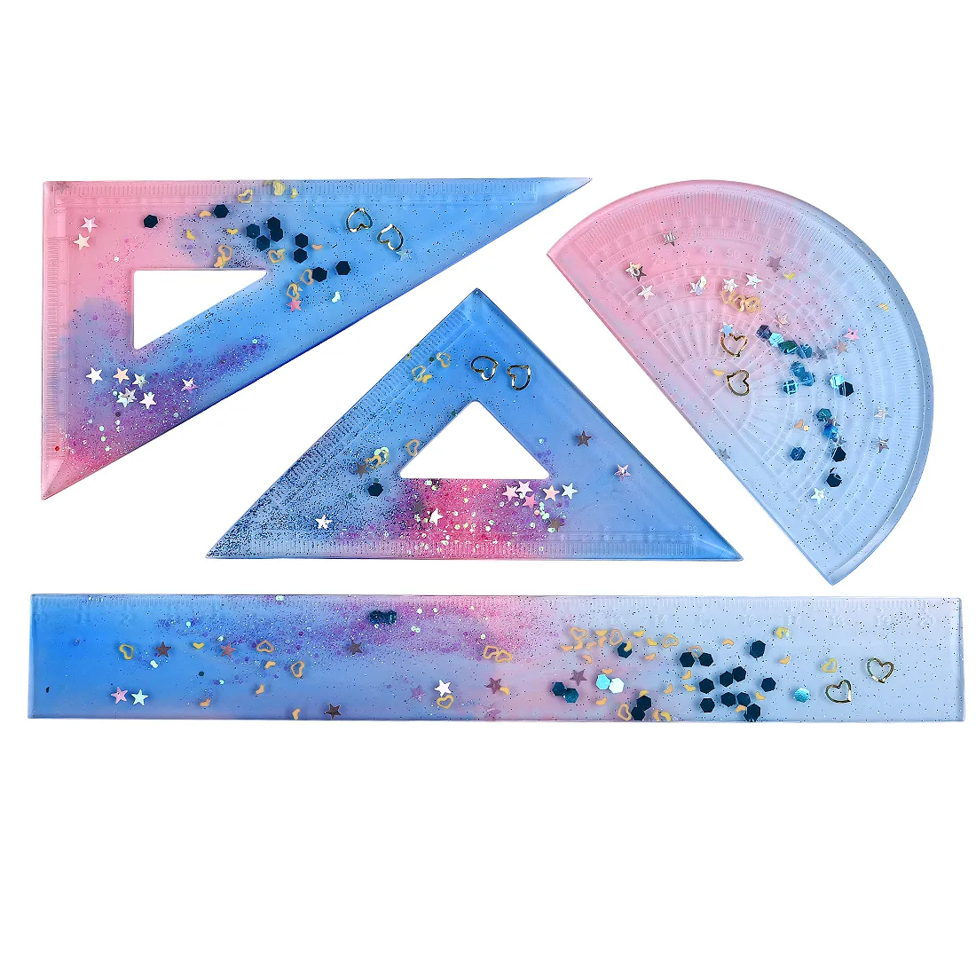 UV Expoxy Resin Silicone Mold Protractor Triangle Ruler Right Angle ...