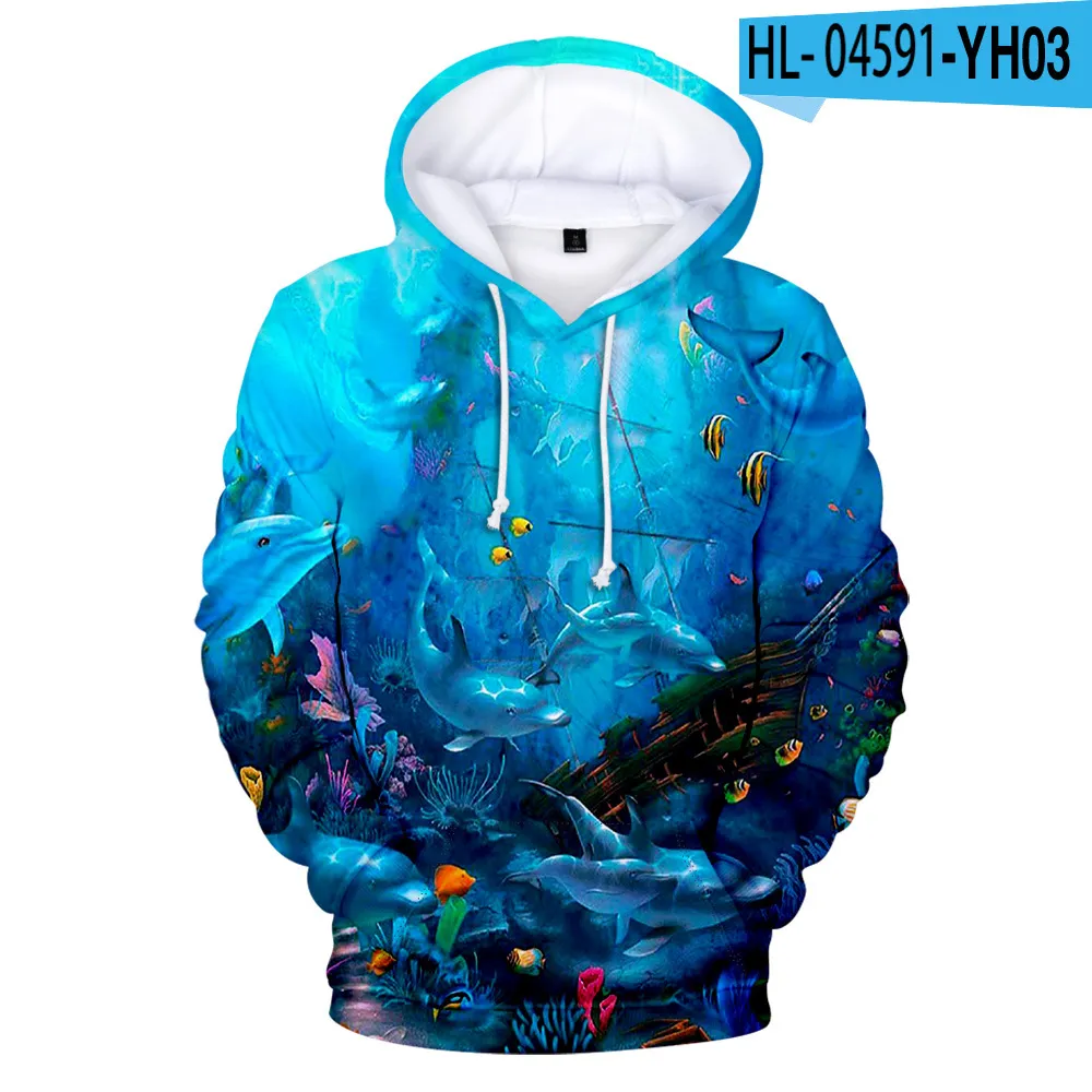 Sudadera Con Capucha Para Niño Ocean Plus - Estampado Animal/galaxia, Manga Larga, Bolsillo Canguro, Tallas XS A XL