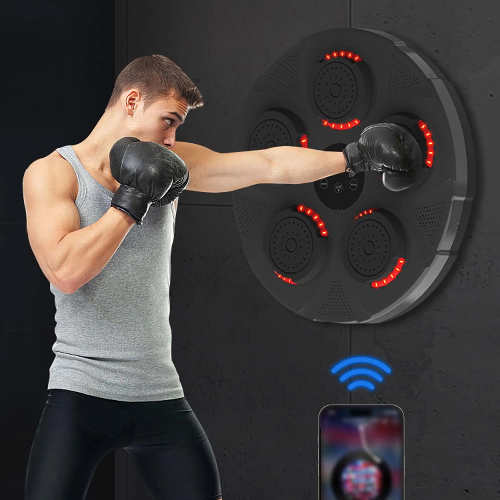 Smart LED Punching Pad: Music-Synced Boxing Trainer for Home Fitness ...