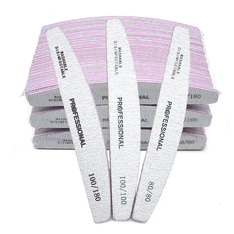 Grey White Half Moon Purple Core Nail Files for Nail Polishing 80100180 ...