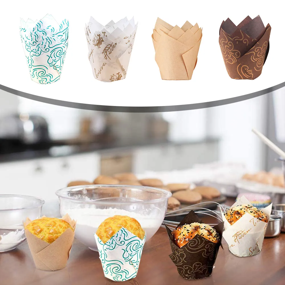 DHgate.com:Tulip Cupcake Paper Cups - 50Pcs Muffin Liners for Wedding ...