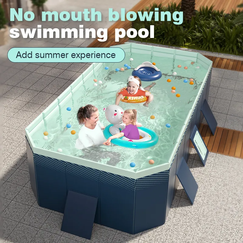 Large Non-Inflatable Swimming Pool 8.5 ft/6.9 ft/6.8 ft Wear-Resistant ...
